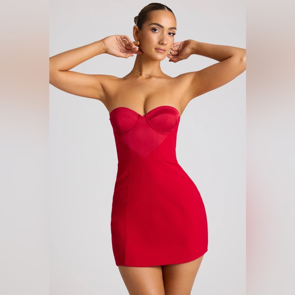 Oh Polly Strapless Red Mini Dress